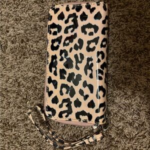 Leopard Print Wristlet Wallet